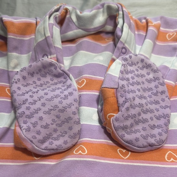 Pekkle Striped Purple and Orange Baby Outfit with seahorse design - Picture 2 of 3